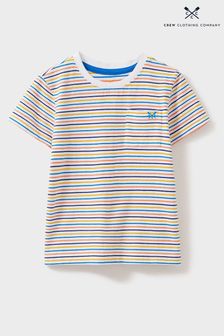 Crew Clothing Company Stripe Cotton Casual White T-Shirt (N77300) | ₪ 80 - ₪ 101