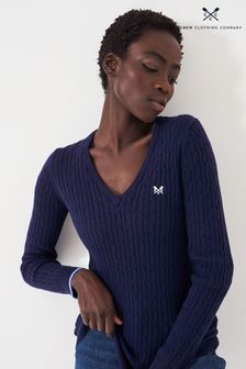 Crew Clothing Heritage V-Neck Cable Jumper