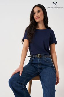 Blau - Crew Clothing Perfect Strukturiertes T-Shirt mit Rundhalsausschnitt (N77358) | 34 €