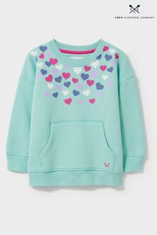 Crew Clothing Company Blue Heart Print Cotton Casual Sweatshirt (N77361) | €16 - €21