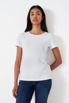 Weiß - Crew Clothing Perfect Strukturiertes T-Shirt mit Rundhalsausschnitt (N77371) | 34 €