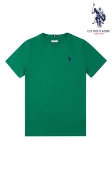 U.S. Polo Assn. Green Double Horsemen Boys 100% Cotton T-Shirt (N77374) | $34 - $41