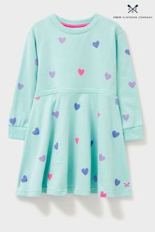 Crew Clothing Heart Print Sweatshirt Dress (N77376) | NT$1,310 - NT$1,490