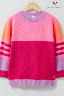 Crew Clothing Company Pink Colour Block  Casual Jumper (N77445) | 87 zł - 112 zł