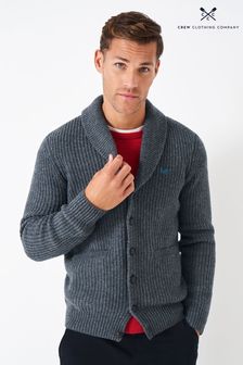 Crew Clothing Company Grey Wool Classic Cardigan