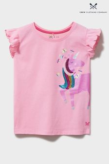 Crew Clothing Sequin Butterfly and Stripe Cotton Casual T-Shirt (N77475) | KRW42,700 - KRW51,200