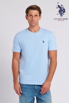 U.S. Polo Assn. Mens Regular Fit Blue Double Horsemen T-Shirt (N77499) | ₪ 126