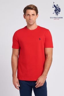 U.S. Polo Assn. Red Mens Regular Fit Double Horsemen 100% Cotton T-Shirt (N77500) | $43