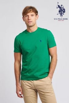 U.S. Polo Assn. Dark Green Mens Regular Fit Double Horsemen 100% Cotton T-Shirt (N77503) | $43