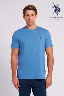 أزرق سماوي - U.s. Polo Assn. Mens Regular Fit Double Horsemen T-shirt (N77504) | 124 ر.ق