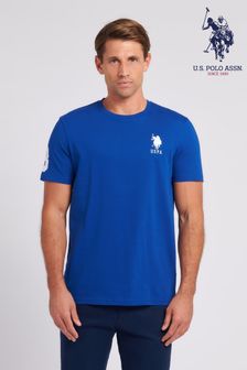 כחול  - חולצת טי כחולה בגזרה רגילה לגברים של U.s. Polo Assn. דגם Player 3 (N77512) | ‏151 ‏₪