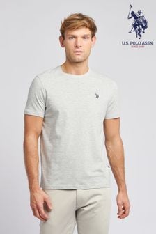 Gris - U.s. Polo Assn. Mens Regular Fit Double Horsemen T-shirt (N77518) | 35 €