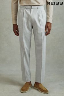 Светло-серый - Reiss укороченные брюки с поясом (N77544) | €210