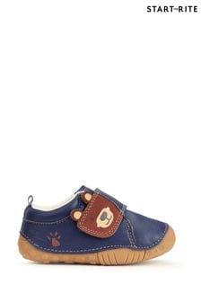 Синие кожаные туфли для малышей Character ремешком на липучке с медвежонком Start Rite Hug (N77613) | €38