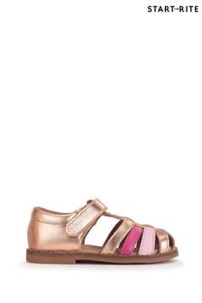 Start Rite Pink Coastal Leather Rip Tape Toe In Sandals (N77615) | AED211