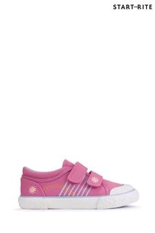 Start Rite Pink Sandy Beach Washable Canvas Double Rip Tape Summer Trainers (N77621) | ￥4,930