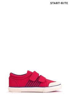 حذاء رياضي قماش قابل للغسل أحمر بحزام لاصق مزدوج Sandy Beach من Start Rite (N77622) | 13 ر.ع