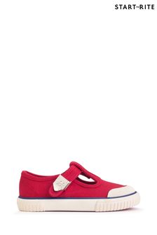 Start Rite Red Anchor Washable Canvas T-Bar Summer Shoes