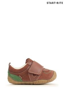 Start Rite Baby Shuffle Leather/Nubuck Rip Tape Brown Shoes (N77637) | kr480