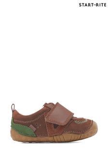 Start Rite Baby Shuffle Leather/Nubuck Rip Tape Brown Shoes