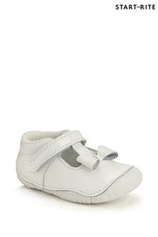 Start-Rite Wiggle White Patent Leather Baby Shoes.