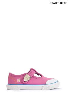 Start Rite Pink Anchor Washable Canvas T-Bar Summer Trainers