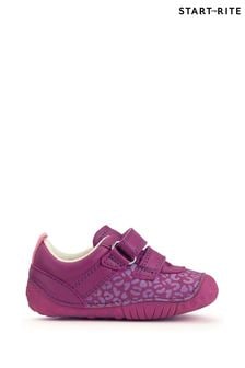 Start-Rite Little Smile Berry Pink Leather Rip Tape Pre-Walker Shoes