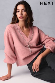 Embellished Jumpers Women s Beaded Jumpers Next Kuwait