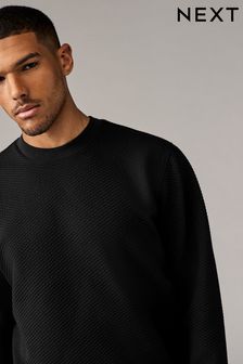 Men s Sweat Tops Texture Sweat Top Sweatshirtsandhoodies Next Ireland