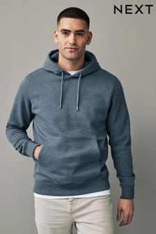 Denim Blue Regular Fit Premium Cotton Rich Jersey Fabric Hoodie (N77919) | $73