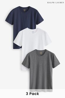 Темно-синий - Набор из 3 футболок зауженного кроя с круглым вырезом Polo Ralph Lauren (N78140) | €80