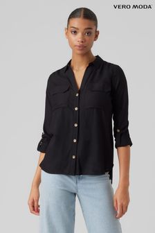 VERO MODA Black Button Up Shirt (N78205) | ₪ 131
