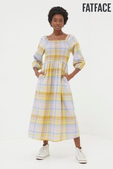 FatFace Yellow Adele Midi Dress (N78356) | €91