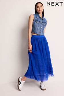 Women s Curve Skirts Blue Tulle Mesh Occasionwear Next Oman