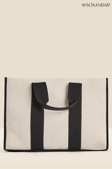 Sosandar Canvas Sports Stripe Tote Bag