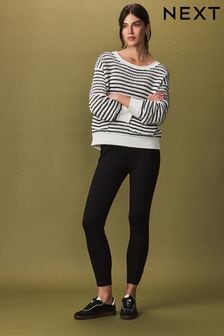 Black Ponte Waistband Detail Leggings (N78735) | KRW42,700