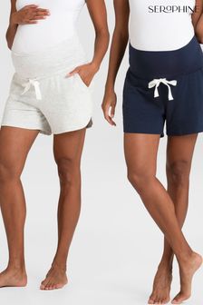 Seraphine Blue Essential Jersey High Waist Maternity Shorts 2 Pack (N78769) | €63
