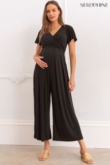 Seraphine Lenzing™ Ecovero™ Maternity & Nursing Black Jumpsuit