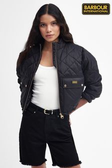 Barbour® International Black Hamilton Quilted Bomber Jacket (N78860) | AED882