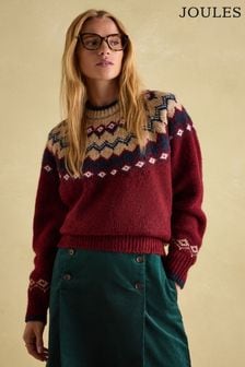 Joules Lowry Red/Navy Fair Isle Jumper (N79159) | TRY 3.061