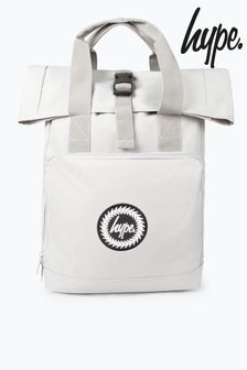 Hype. White Roll-Top Backpack