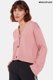 Whistles Nina Geknöpfte Strickjacke, Rosa (N79353) | 152 €