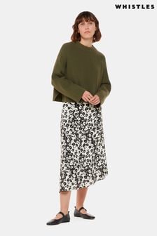 Whistles Riley Floral Print Black Skirt (N79360) | 490 QAR