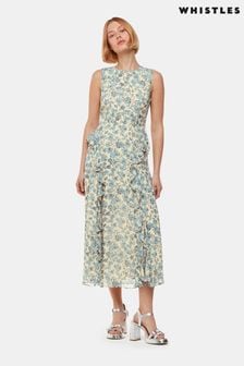 Whistles Blue Shaded Floral Nellie Dress (N79363) | €264