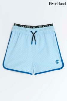 River Island Blue Boys Monogram Swim Shorts (N79386) | CA$46 - CA$51