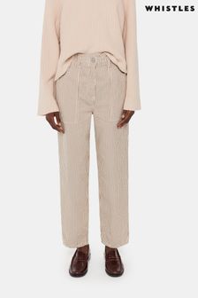 Whistles Brown Tessa Stripe Casual Trousers