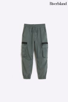 River Island Green Boys Tech Cargo Trousers (N79399) | €27 - €33