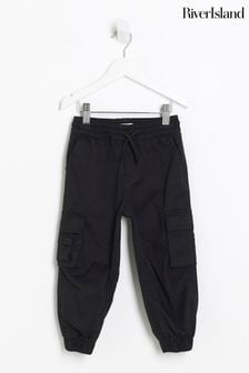 River Island Black Mini Boys Tech Cargo Trousers (N79401) | KRW38,400
