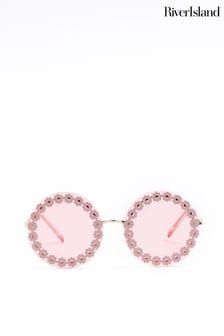 River Island Pink Girls 3D Flower Sunglasses (N79414) | €13