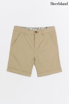 River Island Natural Boys Laundered Chino Shorts (N79461) | ₪ 75 - ₪ 91